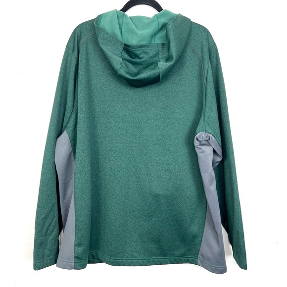Columbia Zip Up Jacket Hooded Sweatshirt Fleece Lined Dark Green Men's XXL - Picture 3 of 3